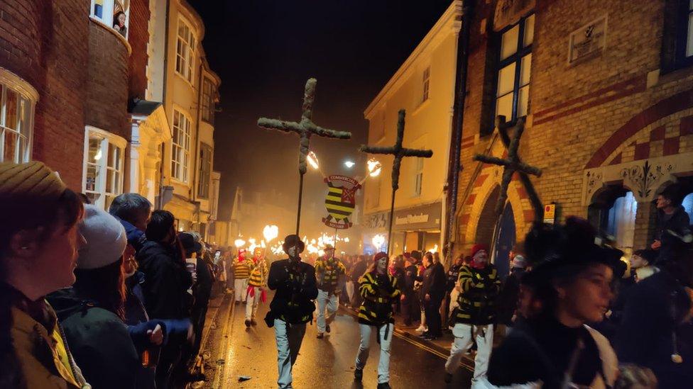 Crosses parade through Lewes