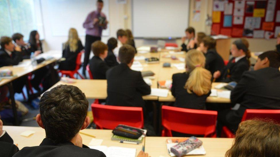 School pupils at a classroom