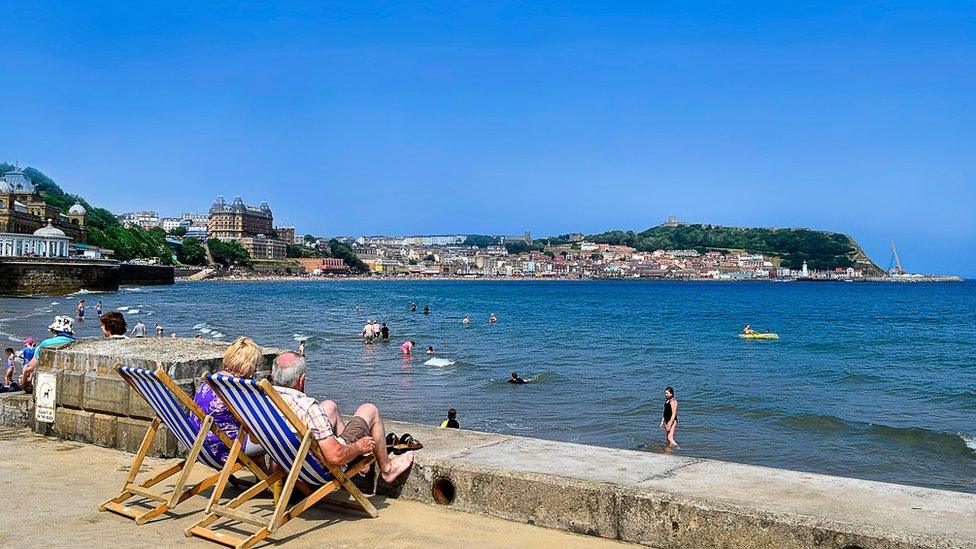 BBC Weather Watchers have been sending pictures in from around the country, including this of blue skies over Scarborough