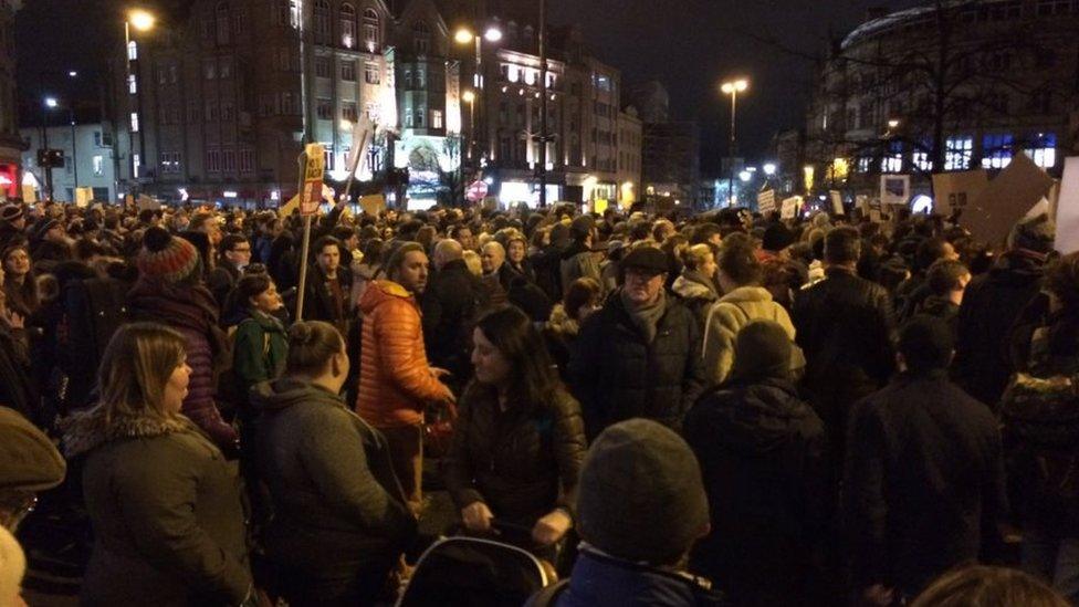 Protesters in Sheffield (30 January)