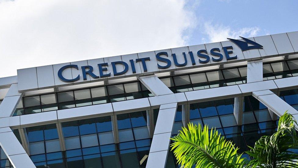 An exterior view of a Credit Suisse office