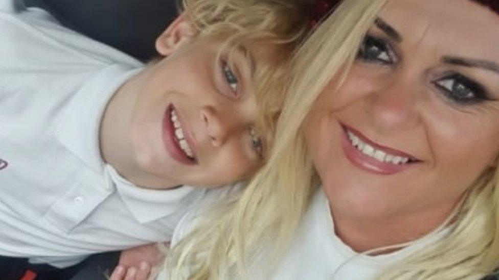 Hollie Dance pictured with her son Archie