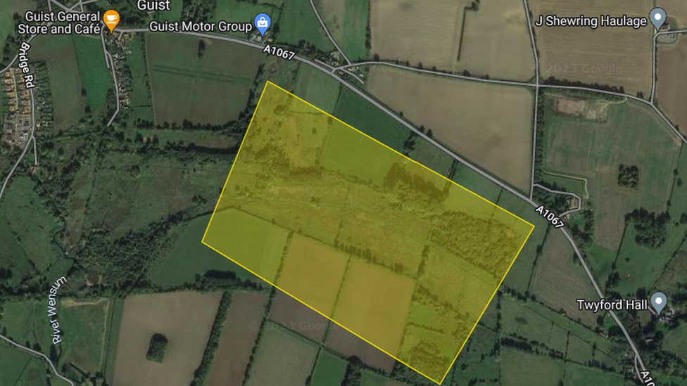 Proposed area in Guist for wetland