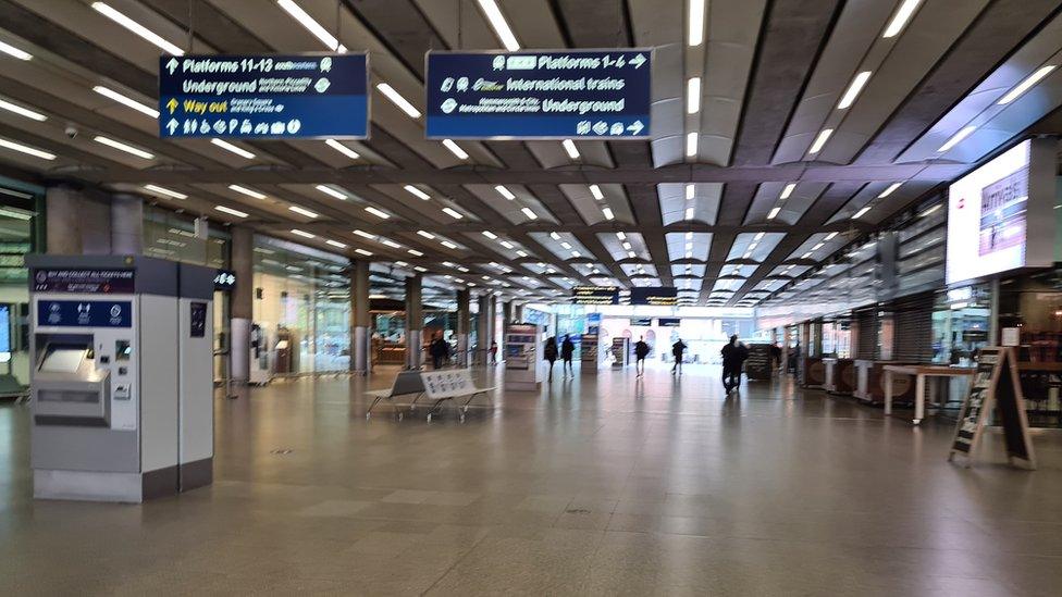 Empty Paddington station.