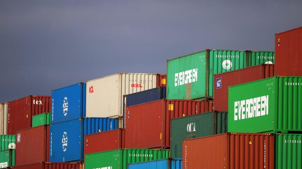 Containers at Felixstowe, 13 October 2021