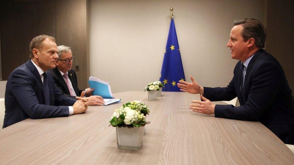 David Cameron, Donald Tusk and Jean-Claude Juncker