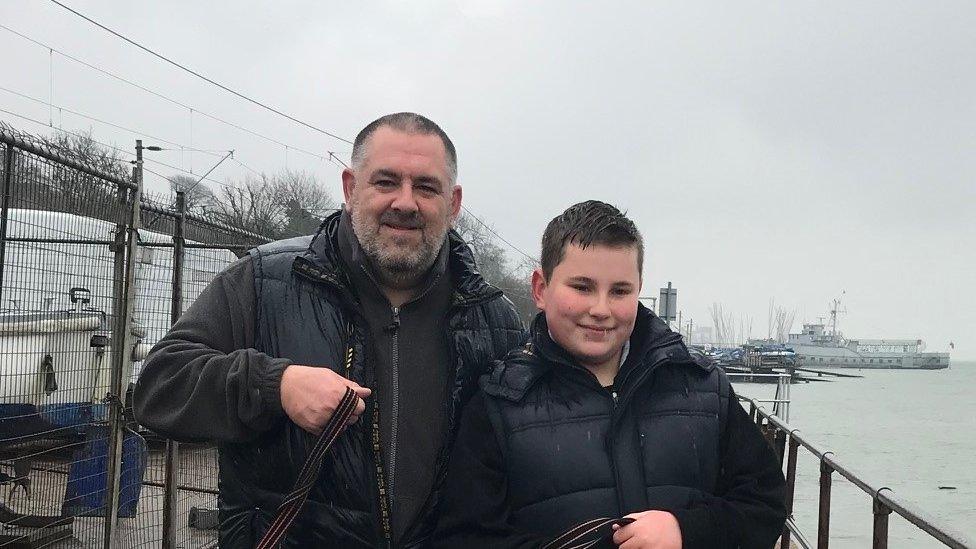 Mark Groves, who died in 2019, with his son, Will.