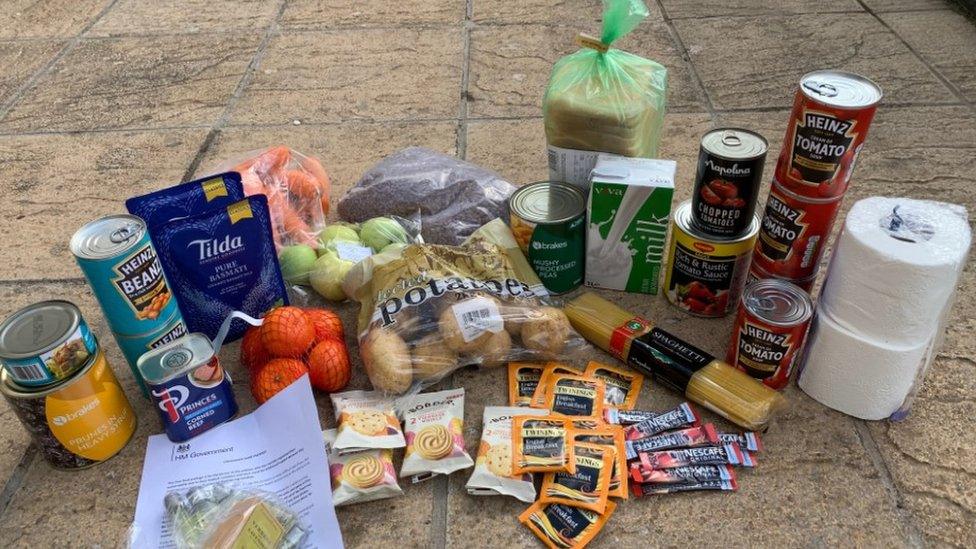 Food parcel contents