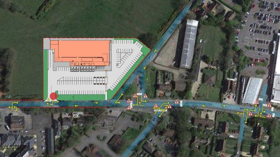 Proposed Lidl store in Aldermaston