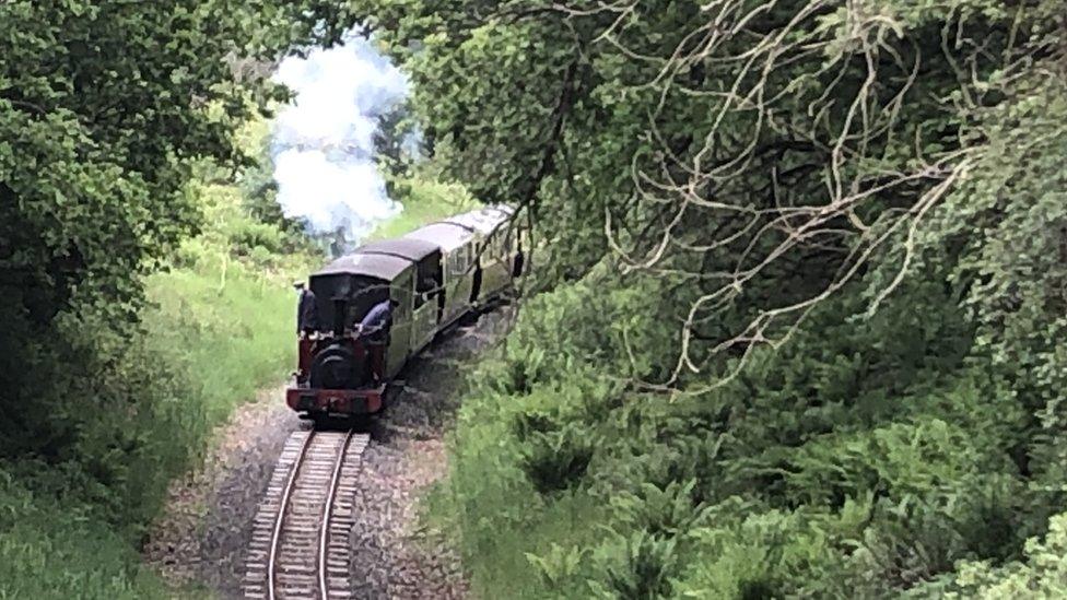 train on railway line