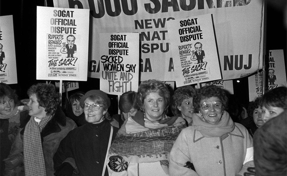 Women marching