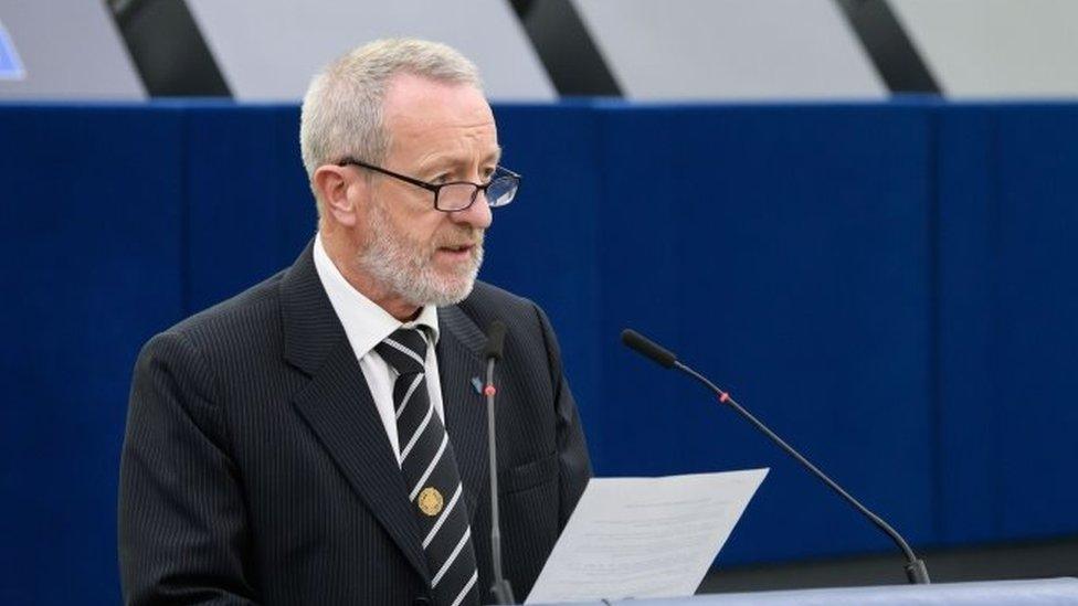 MEP Sean Kelly speaking in the European Parliament in Strasbourg