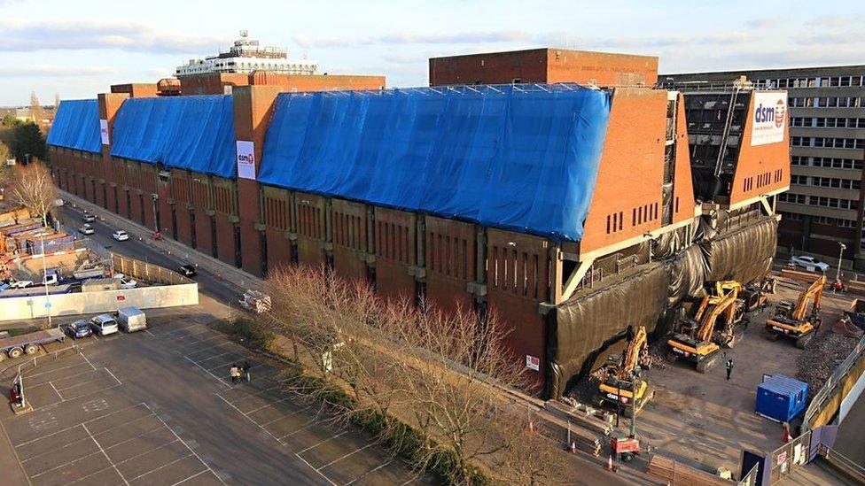 Aerial view of Greyfriars bus station before demolition