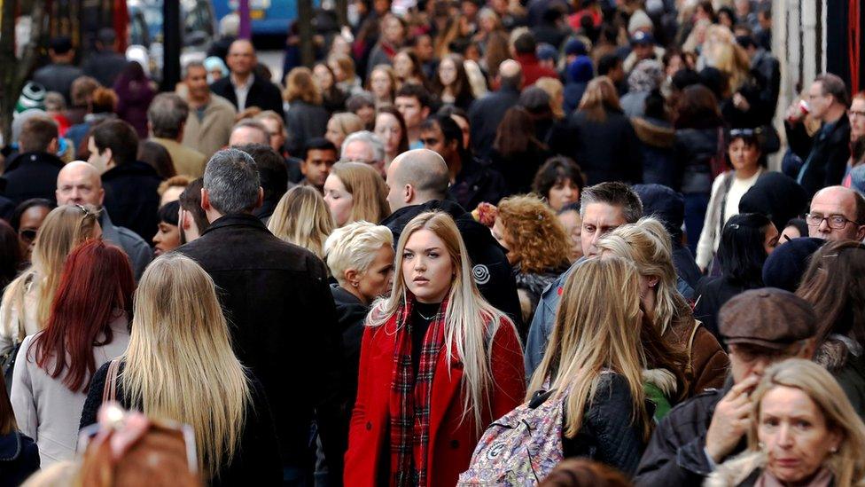 Shoppers in Oxford Street, London