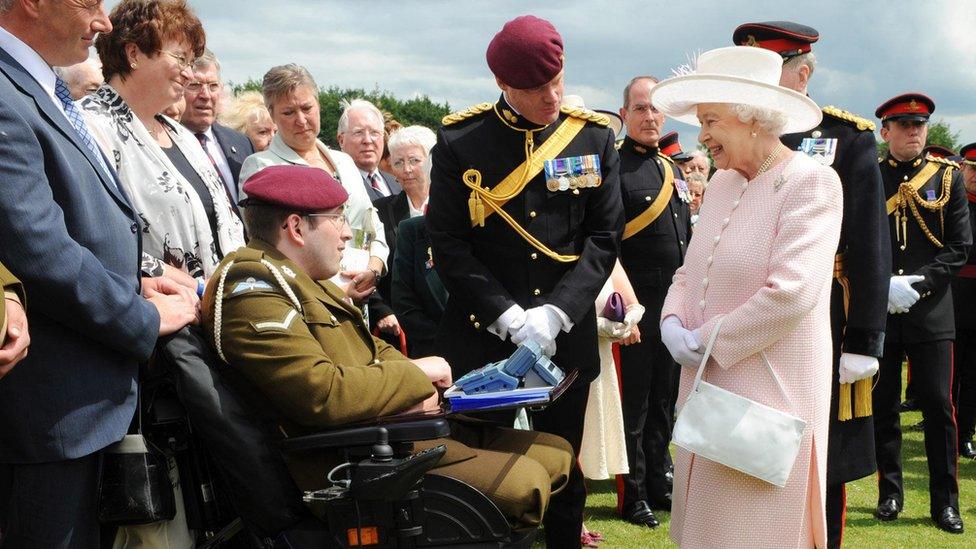 Ben Parkinson meeting the Queen in 2008