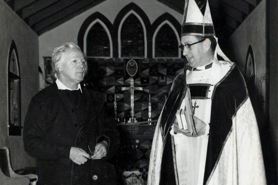 Gareth Hughes with Bishop Lewis at St Mary's