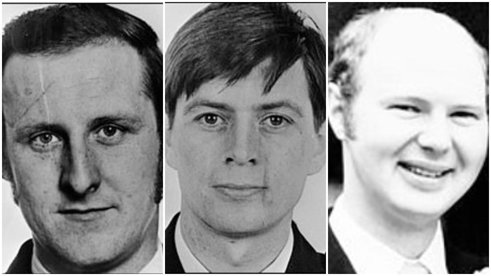 Murdered RUC officers Paul Quinn, Allan McCloy and Paul Hamilton