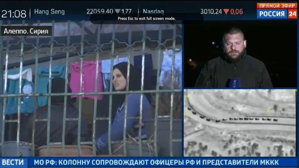 Russian TV coverage of Aleppo