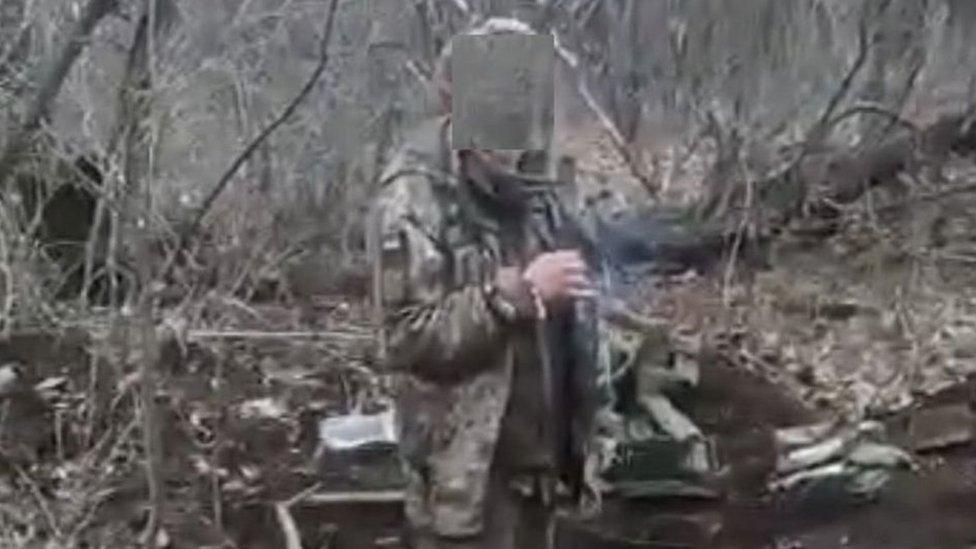 Screenshot from the video purportedly showing Ukrainian prisoner of war