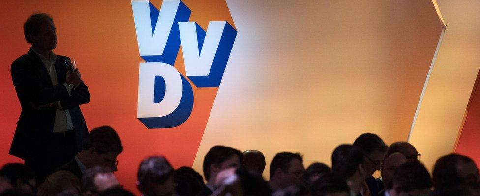 Members of the VVD party wait to hear results of the general election, 15 March 2017