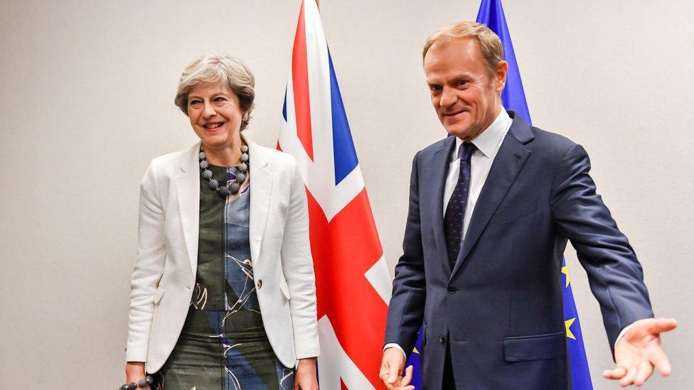 Theresa May and Donald Tusk