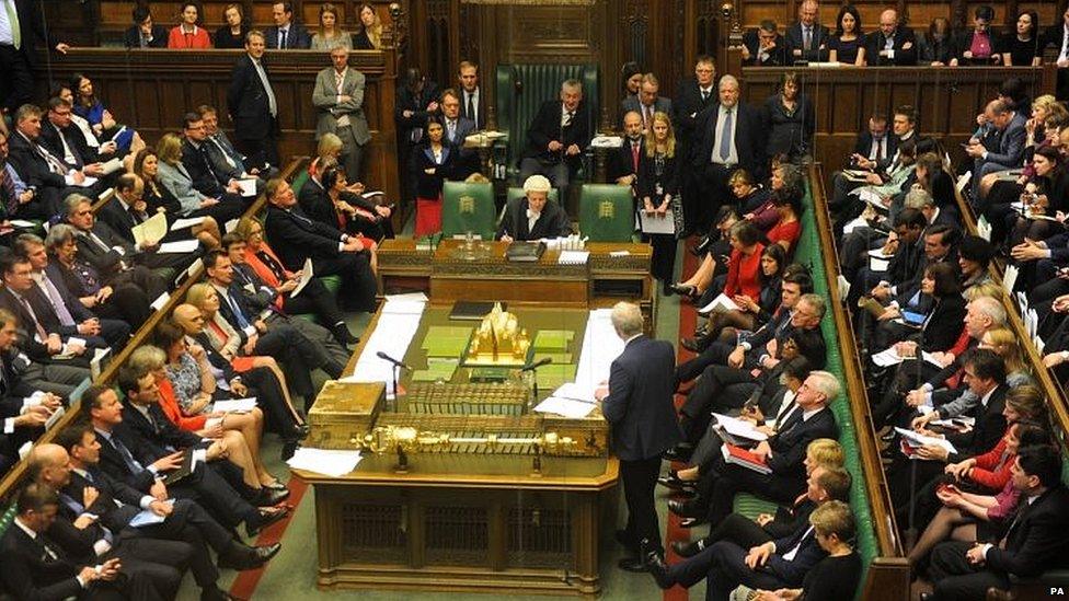 A bird's eye view of Jeremy Corbyn speaking in the Commons