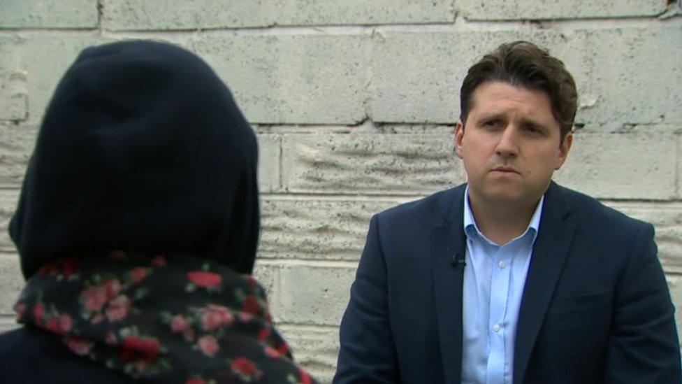 The victim speaking to BBC journalist Jordan Davies