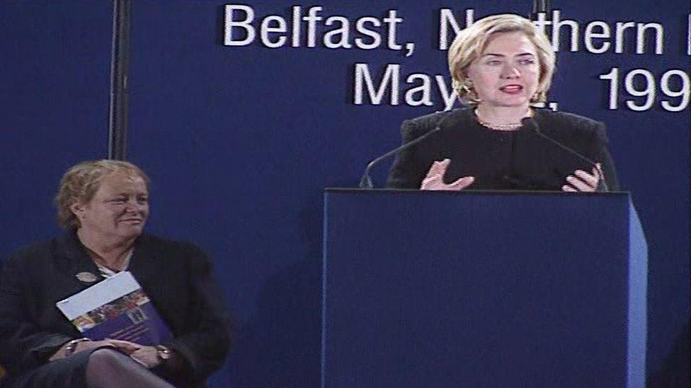 Hillary Clinton shared a stage with the late NI secretary of state, Mo Mowlam in 1999