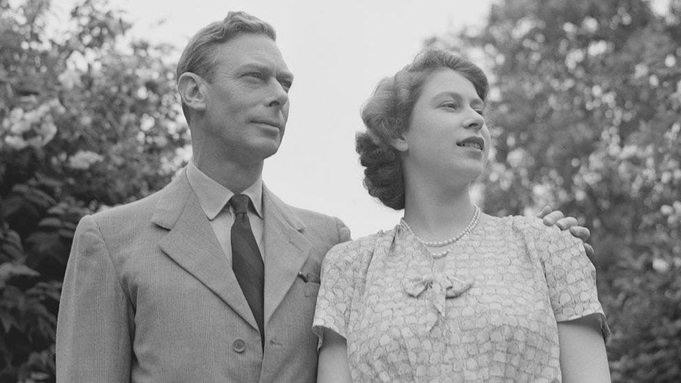 Princess Elizabeth with her father King George VI.