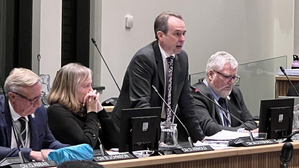 Mark Coxshall at a Thurrock Council meeting