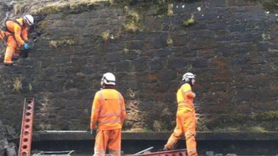 work on the Winchburgh landslip