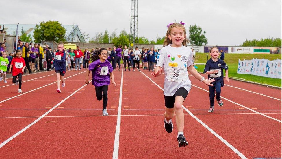 Children running in a race