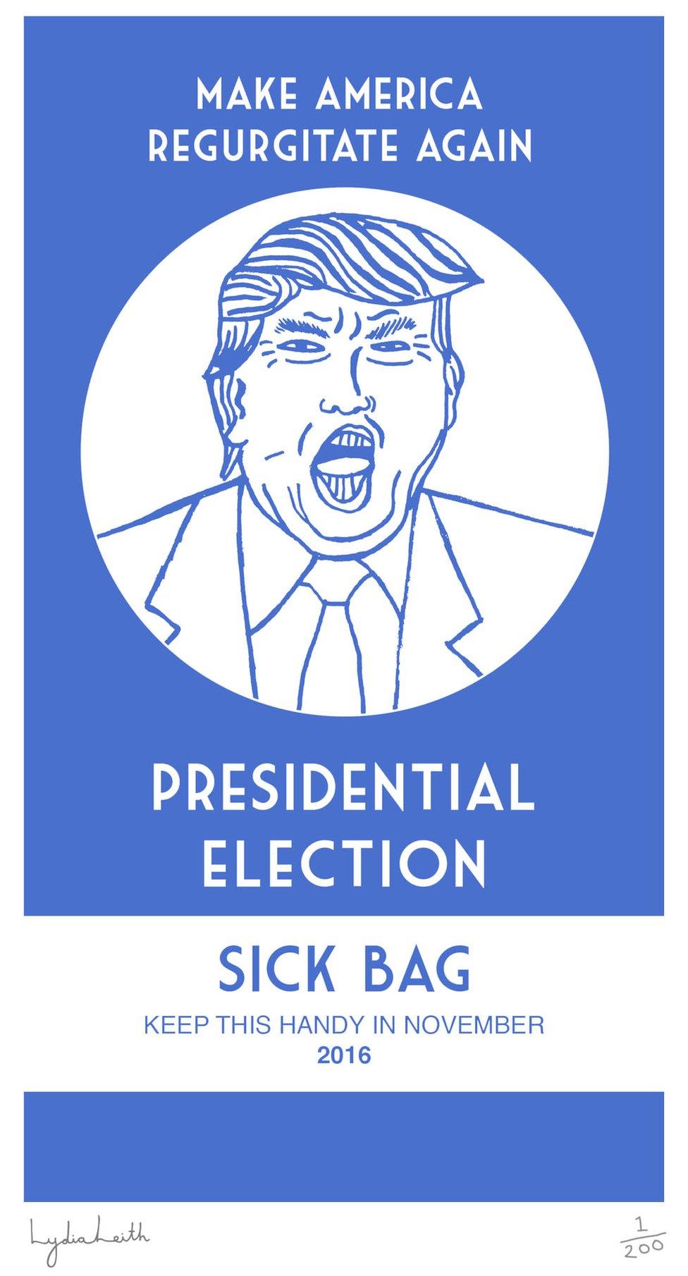 Presidential election sick bag