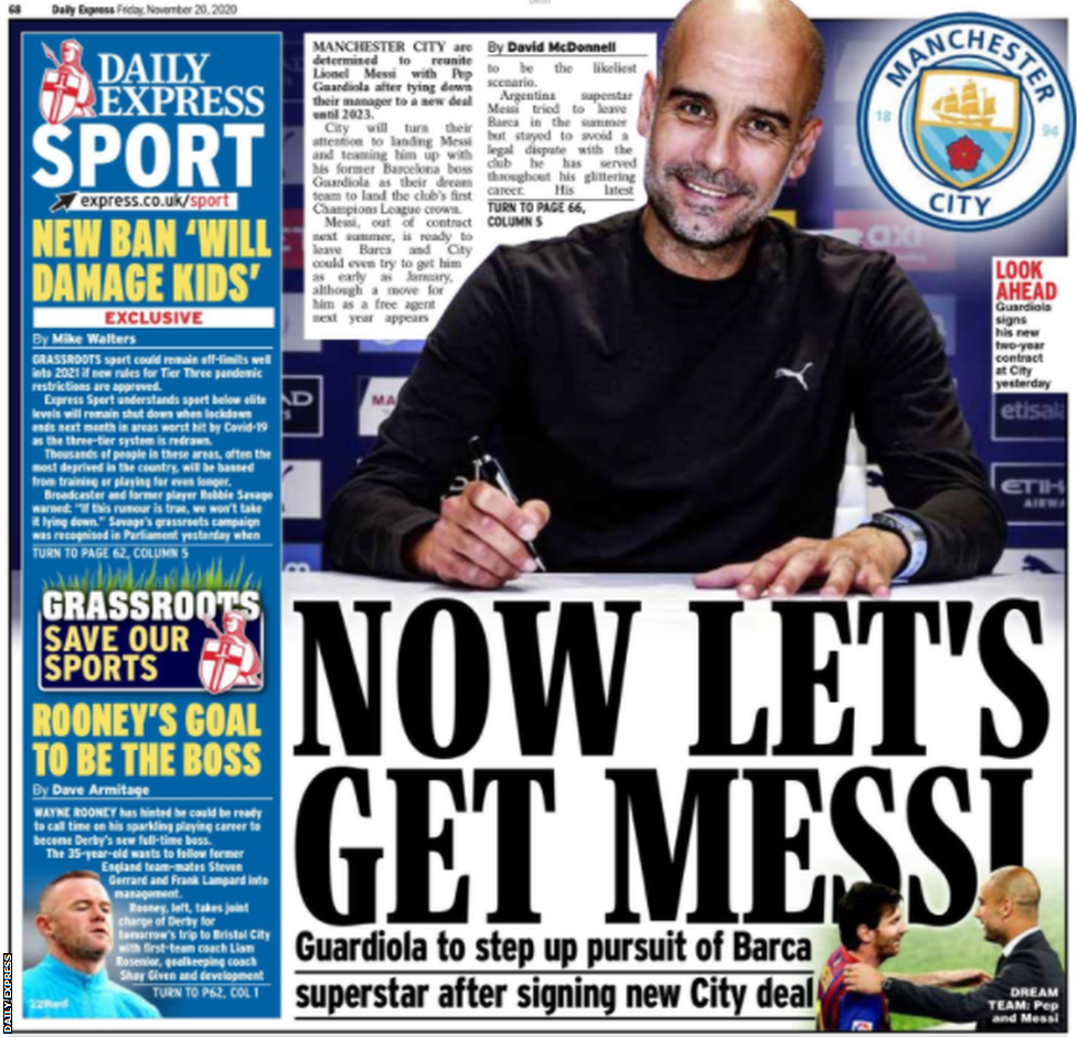 Daily Express back page