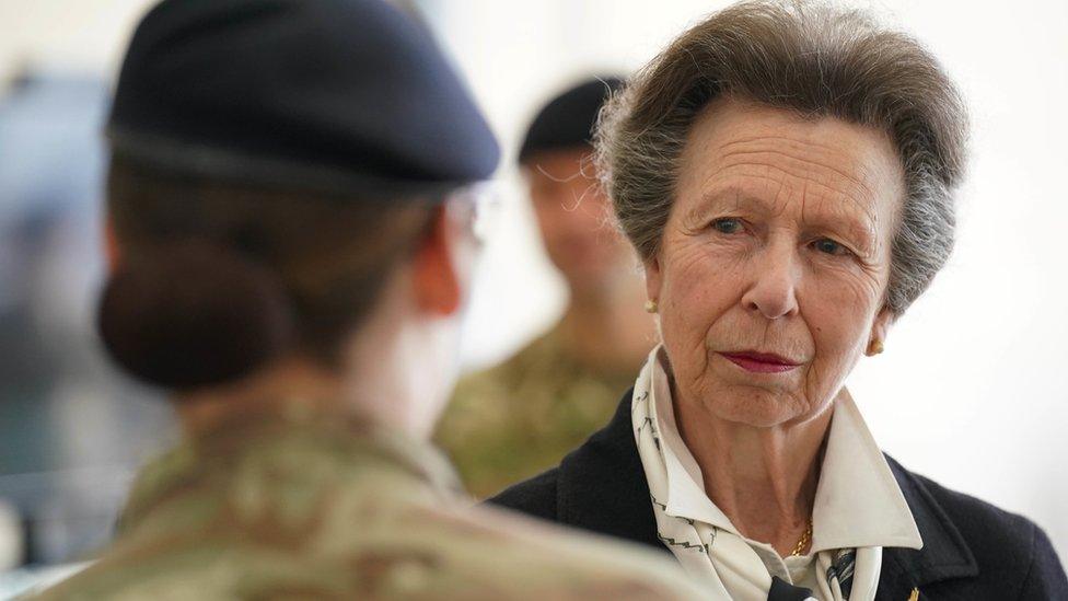 Princess Anne meets personnel at St Omer Barracks