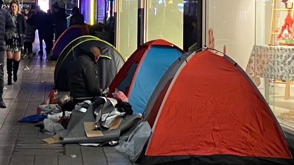 Homeless tent in Liverpool