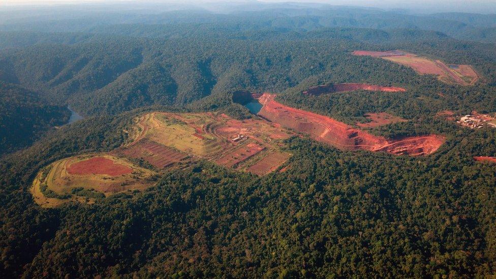 Brazilian mine in the Amazon rainforest