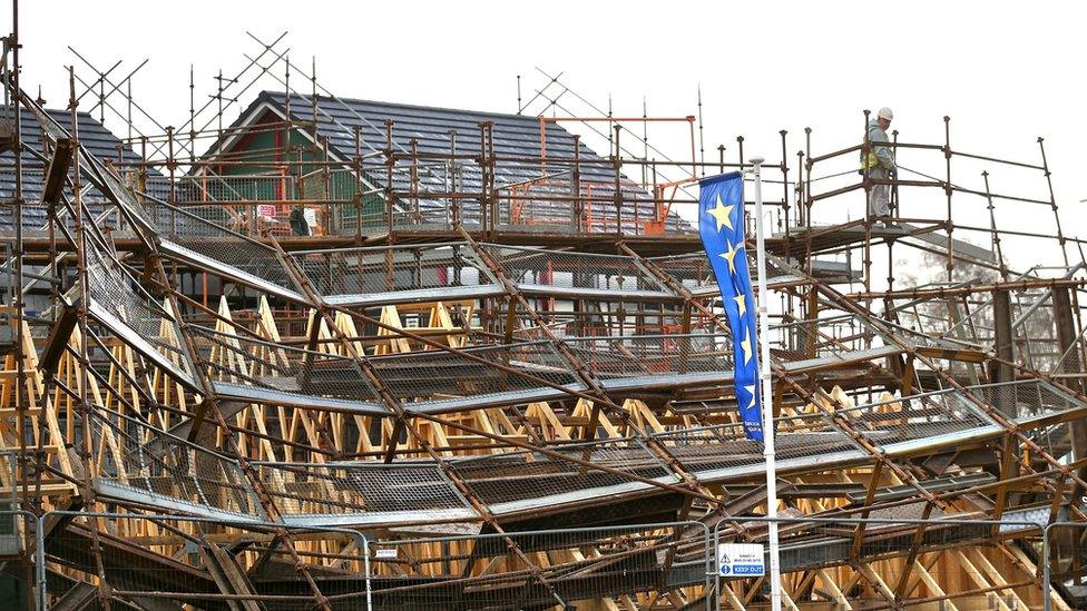 Scaffolding has collapsed in Woodilee Village, Lenzie