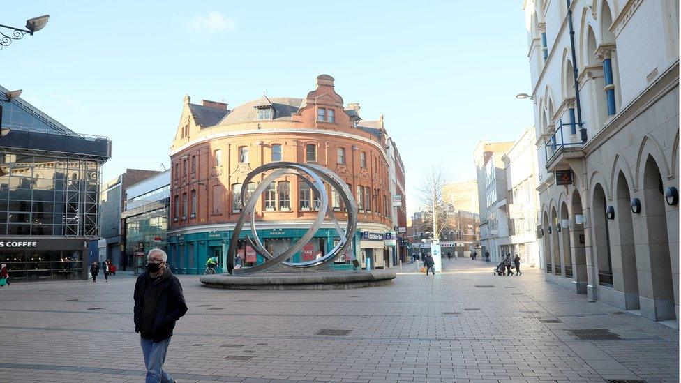 Empty Cornmarket Belfast