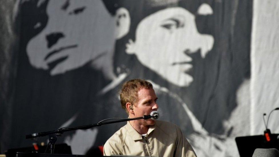Stuart Murdoch performing as part of Belle And Sebastian