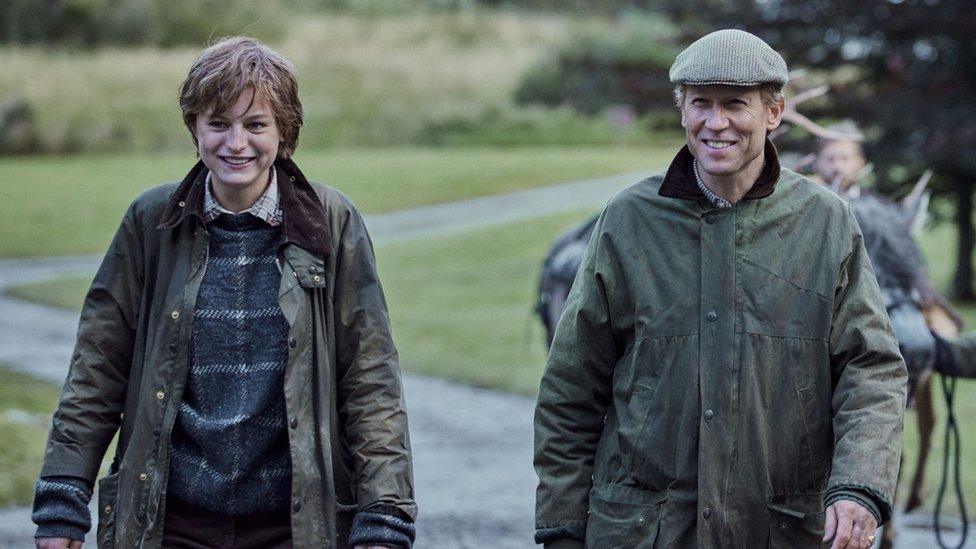 Emma Corrin and Tobias Menzies