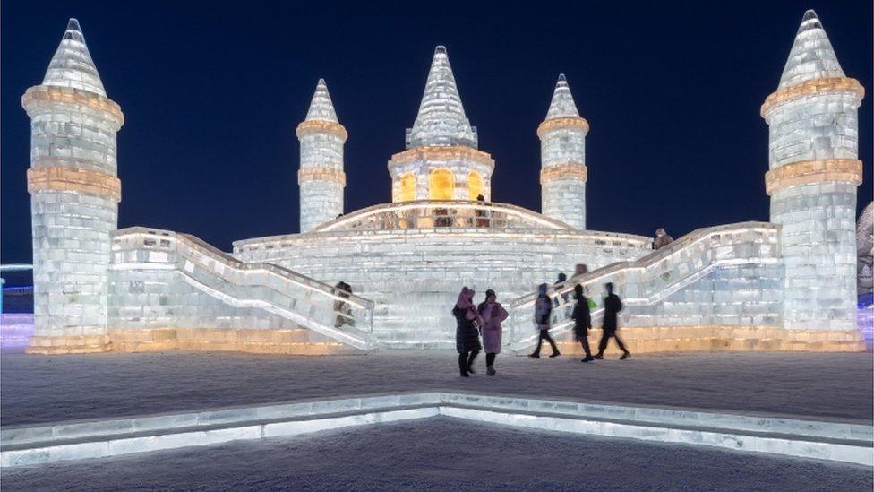 people-attending-the-ice-and-snow-sculpture-festival