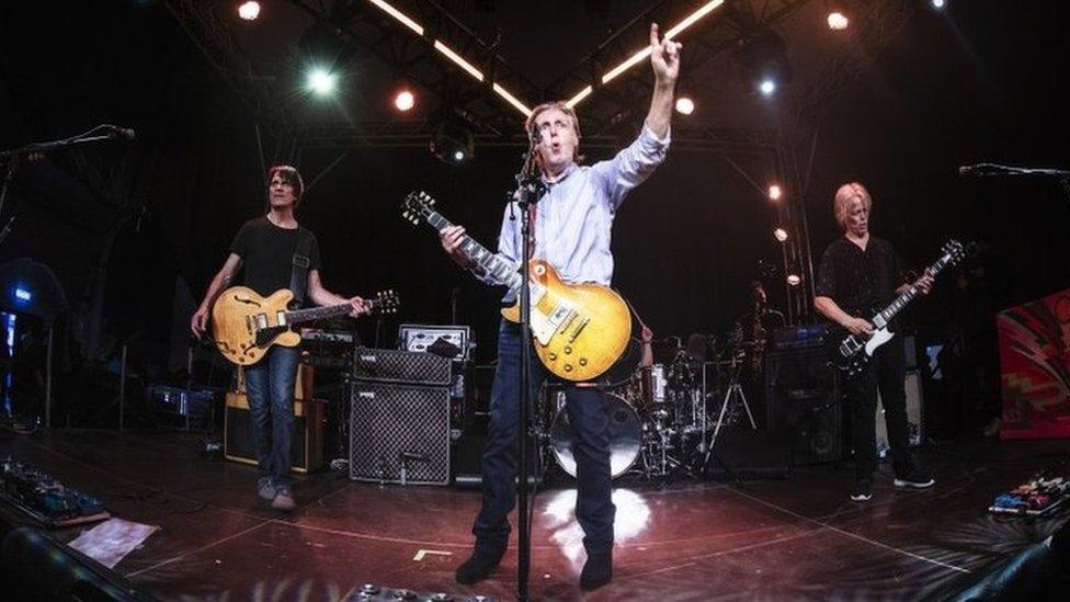 Paul McCartney playing the Cheese and Grain in Frome, Somerset