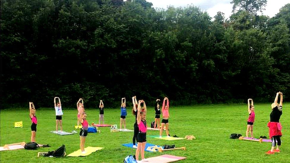 City of Glasgow gymnasts outdoor training