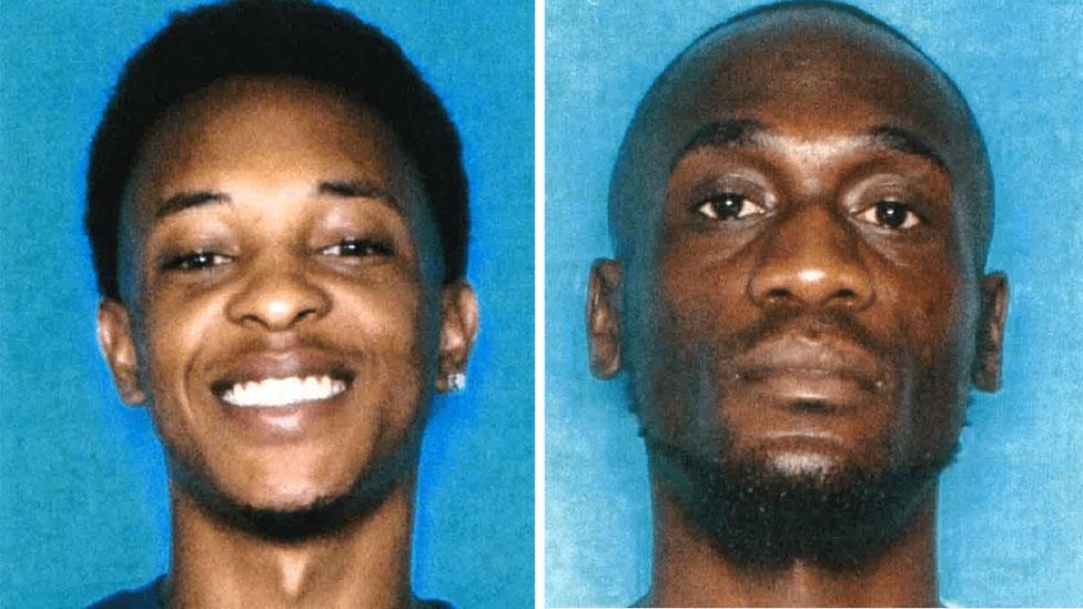 Composite image of two of three suspects, Thaddeous Green and Michael Mitchell