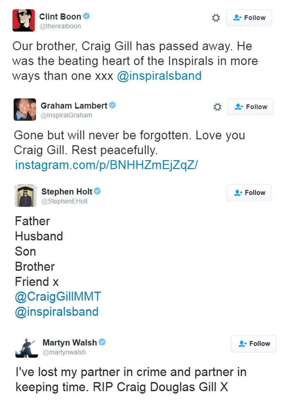 Tweets from Inspiral Carpets members