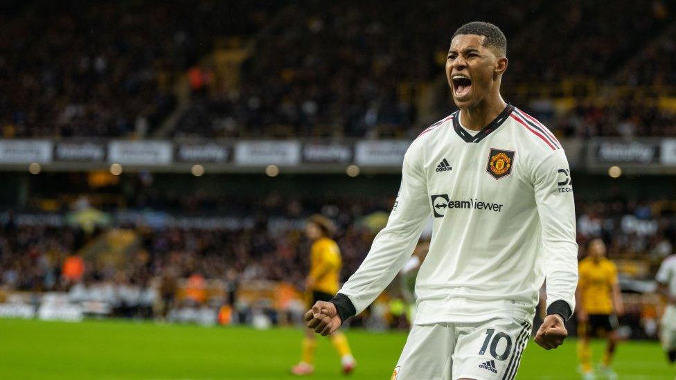 Rashford celebrating