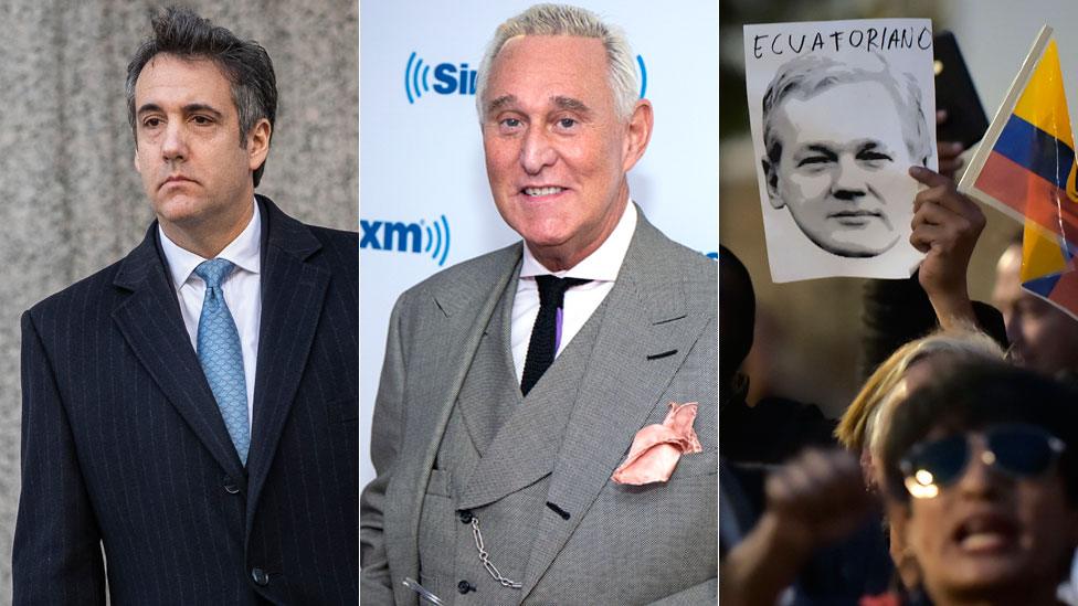 Cohen, Stone and picture of Assange