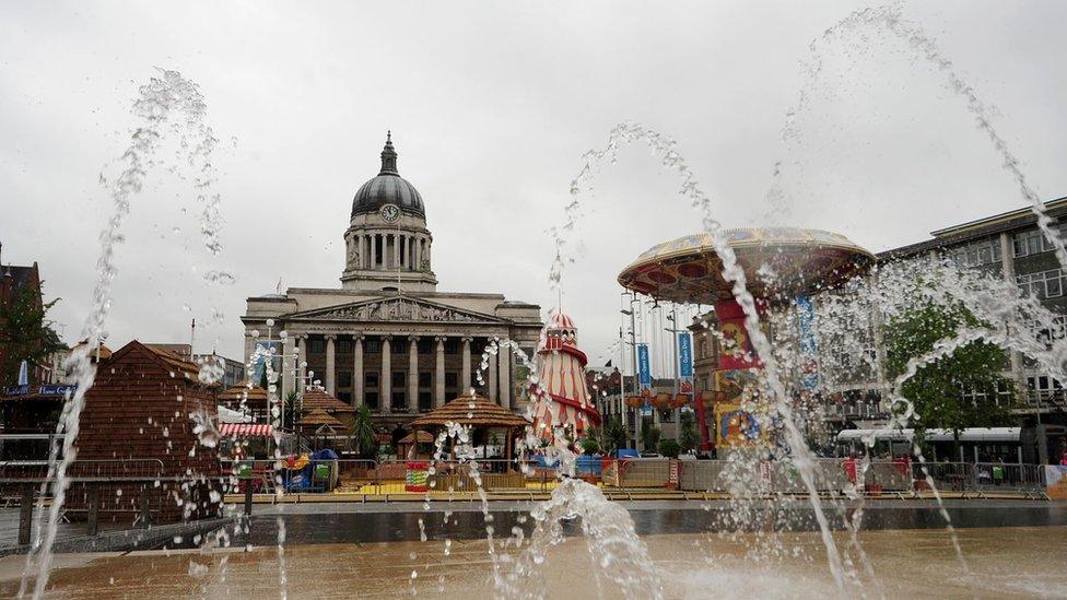 Nottingham Old Market Square fountains