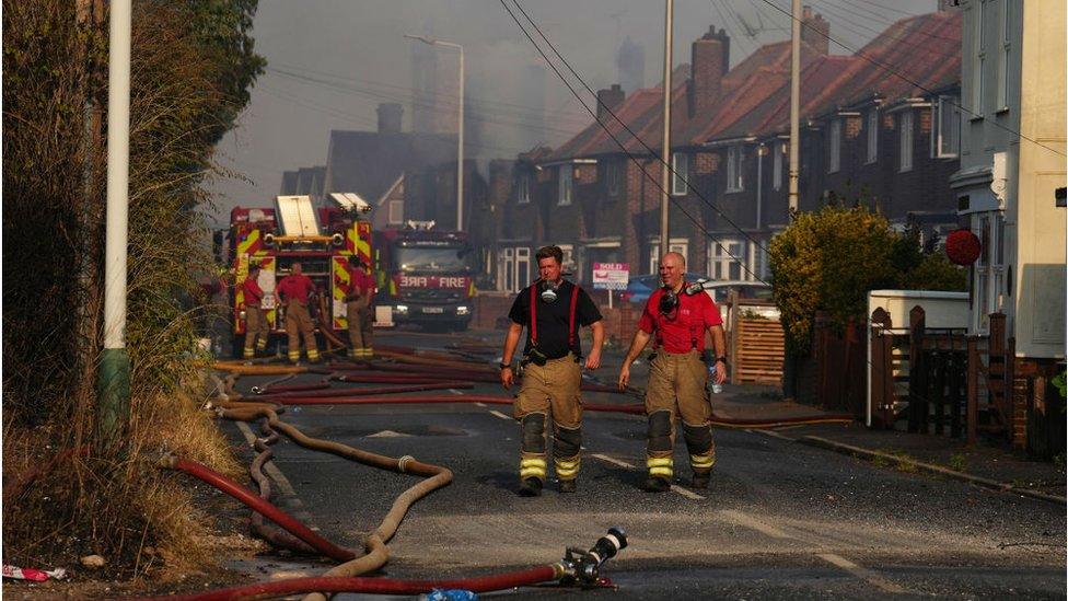 Firefighters in Wennington